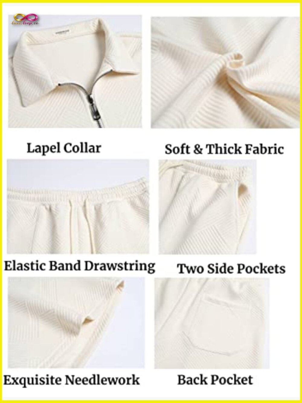 Men's Polo Shirt and Shorts Set Zipper 2 Piece Outfits Casual Athleisure Summer - Picture 5 of 7